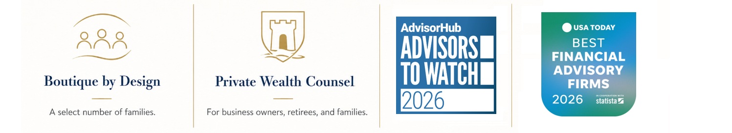 Castle Coast Wealth credentials and recognition.